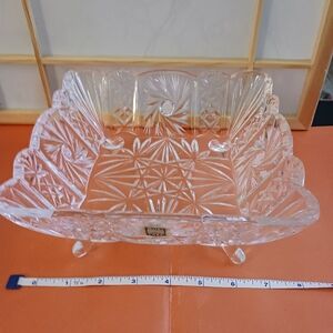 MCM HEAVY LEAD CRYTAL AVITRA FOOTED BOWL HAND CUT.